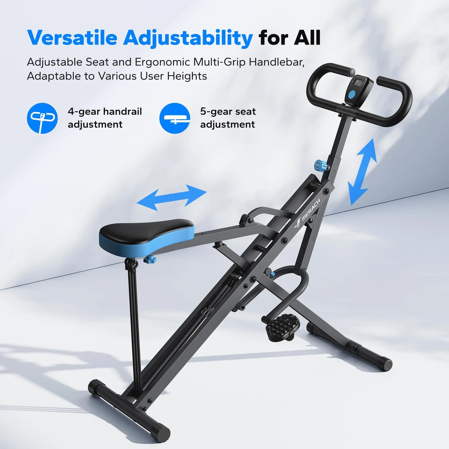 Foldable 2-in-1 Squat Rowing Machine & Glute Trainer