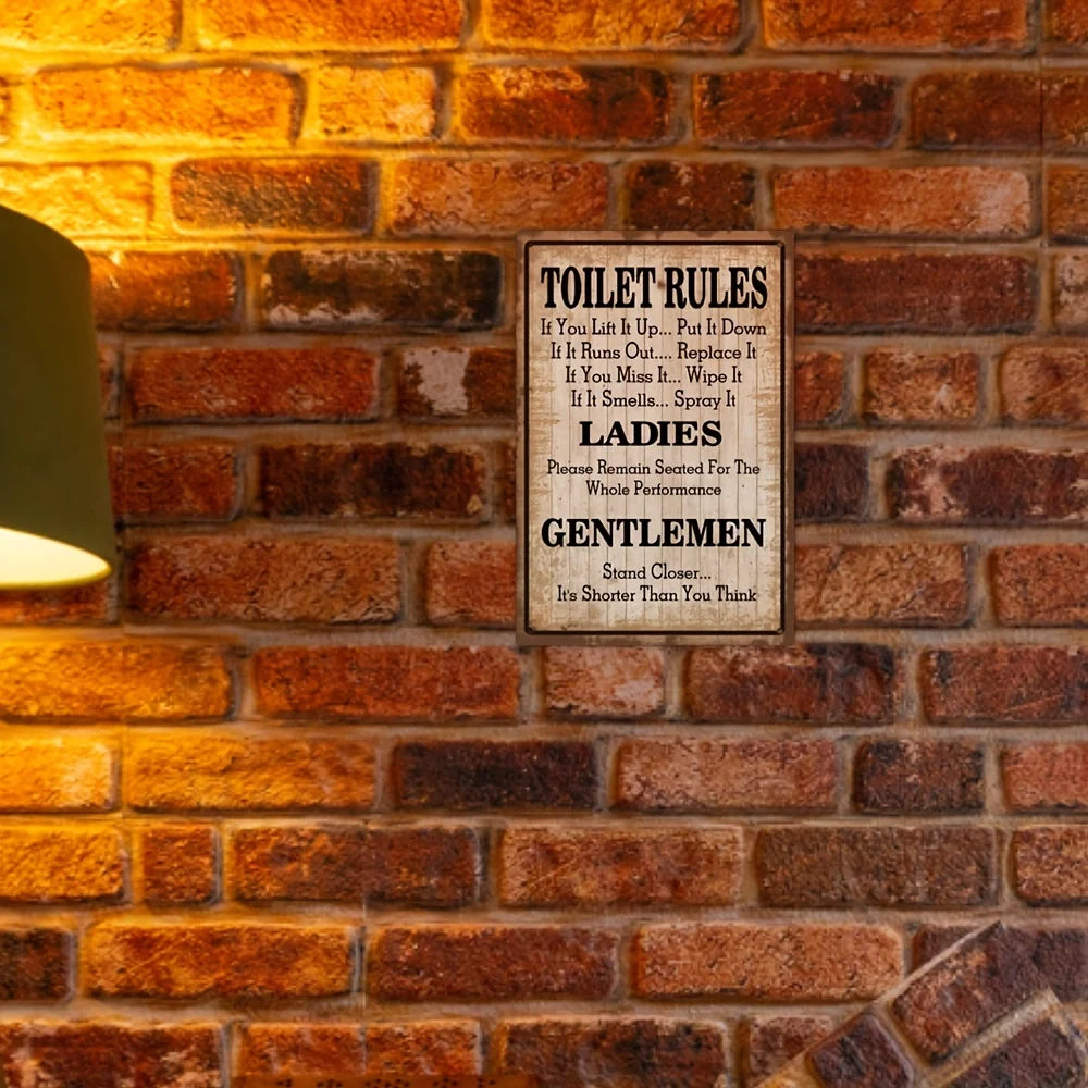 Vintage Plaque Toilet Rules