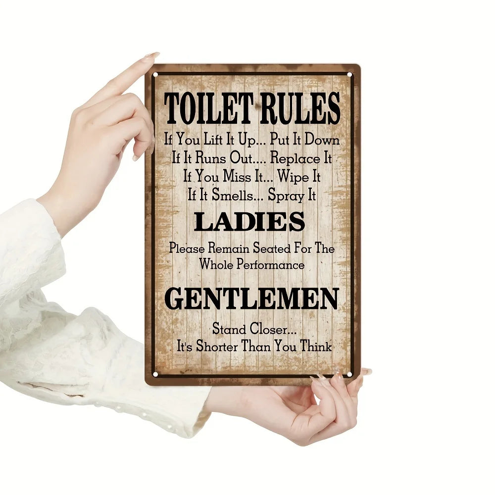 Vintage Plaque Toilet Rules