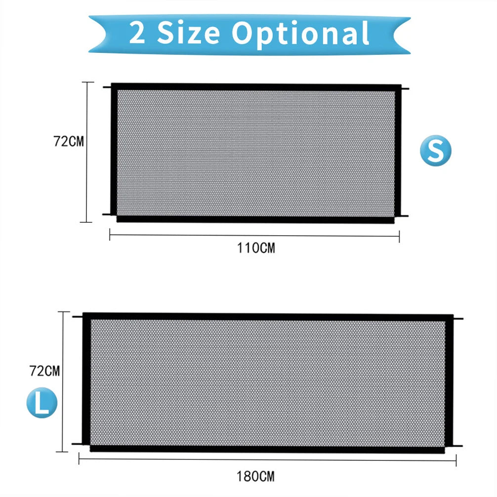 Portable Folding Dog Safety Gate with Pet Safe Mesh Fence