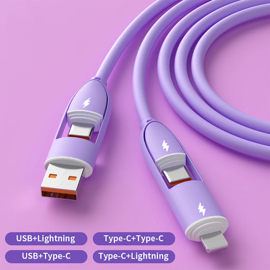 100W 4-in-1 Multi Port Fast Charging Cable