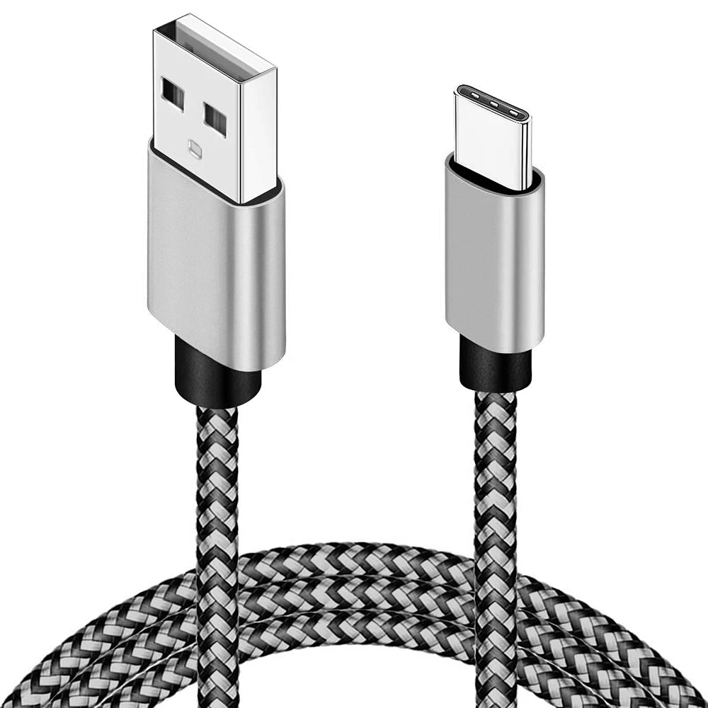 2.4A USB Fast Nylon Braided Wire Charger Cable For Android Mobile Phone