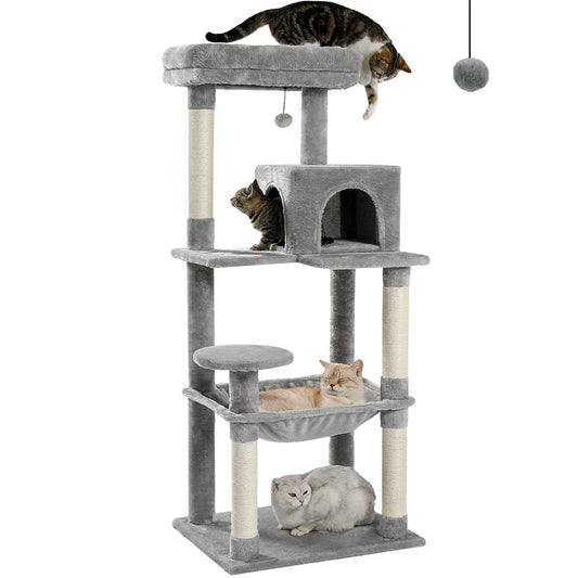 5-Level Cat Tower with Large Hammock and Cat Condo