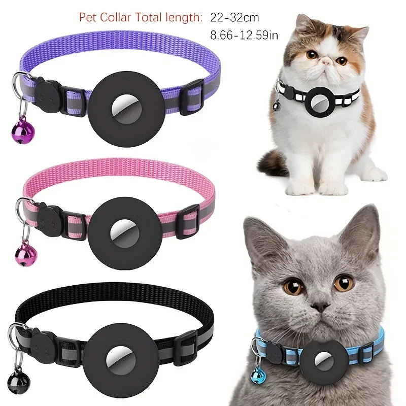 Apple AirTag Reflective Cat Collar with Bell