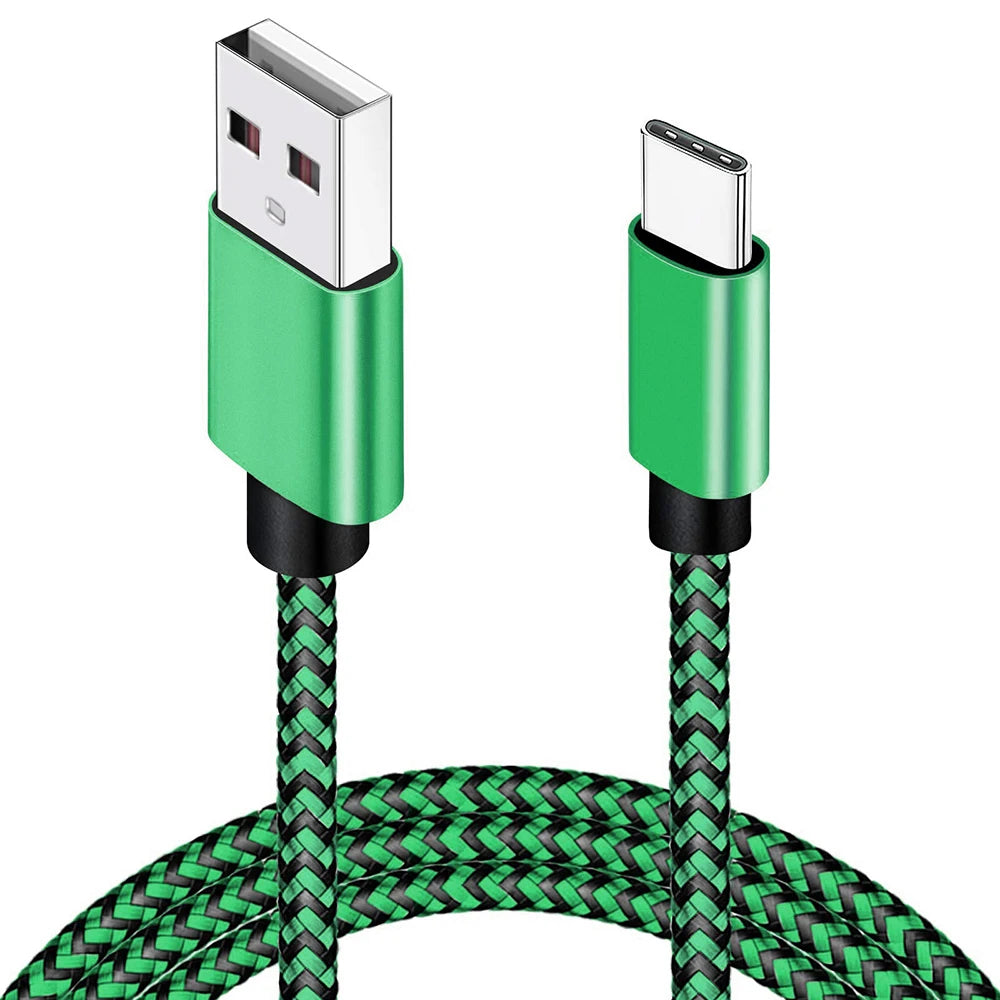 2.4A USB Fast Nylon Braided Wire Charger Cable For Android Mobile Phone