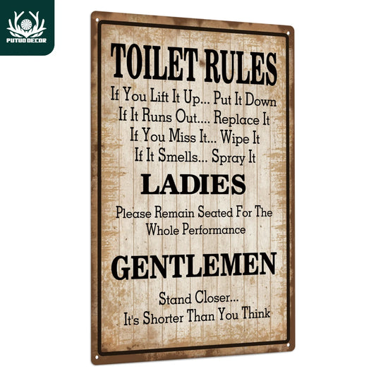 Vintage Plaque Toilet Rules