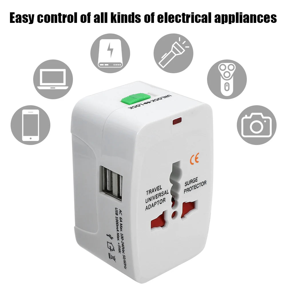 Universal World Travel AC Power Charger and International Plug Adapter