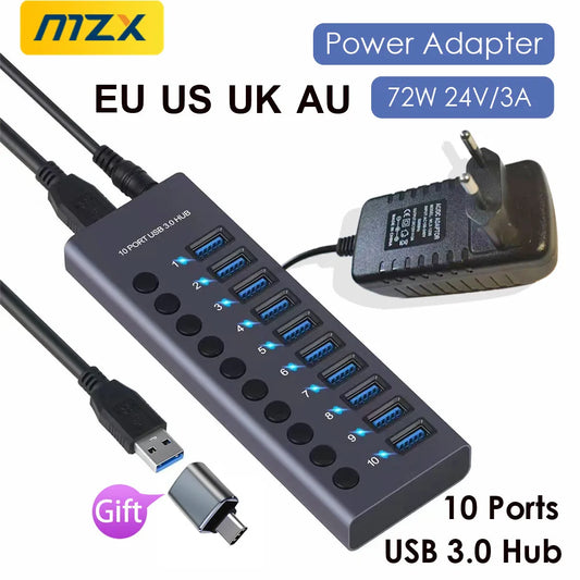 Hub 72W Multi Splitter PD Charger Hub and Power Adapter Switch