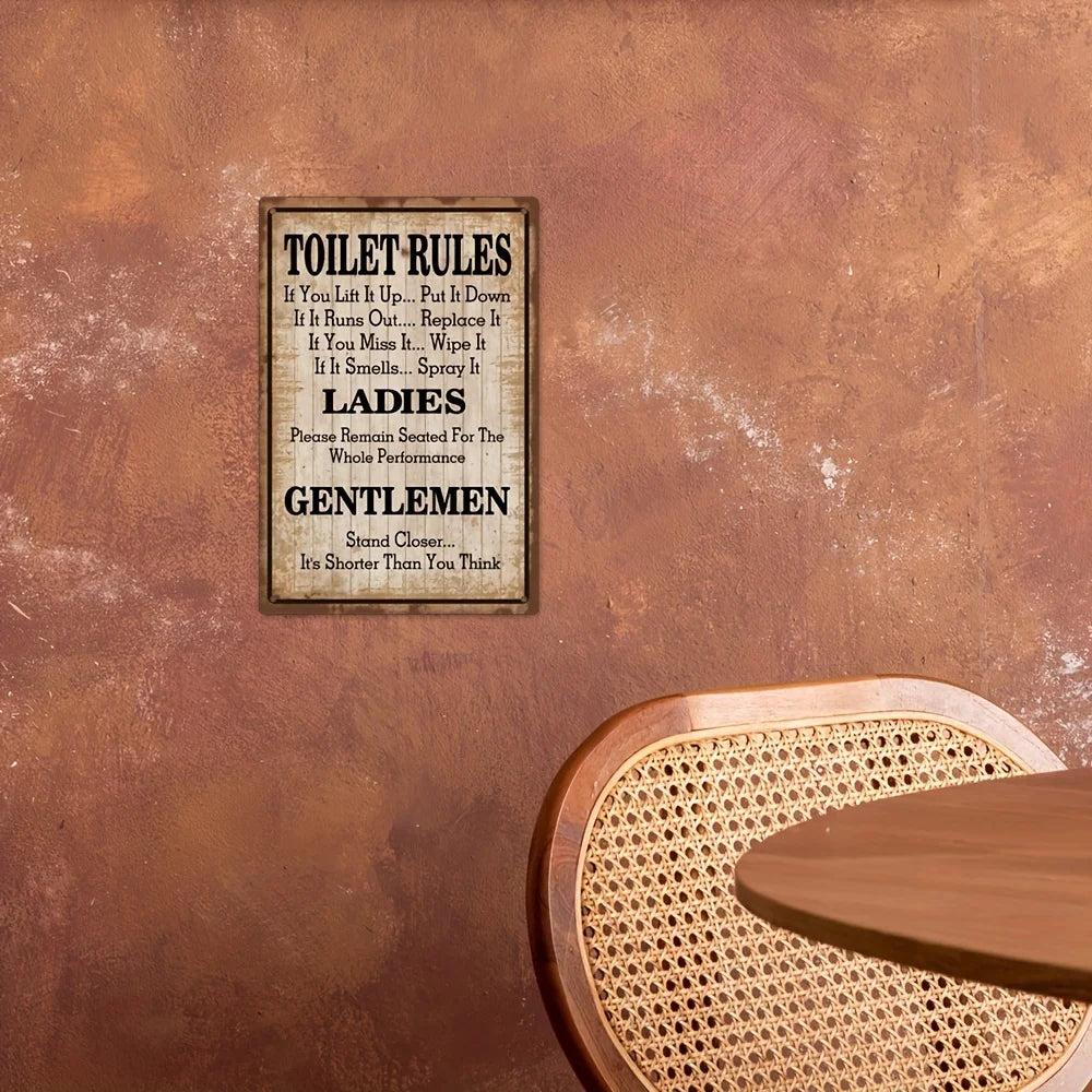 Vintage Plaque Toilet Rules