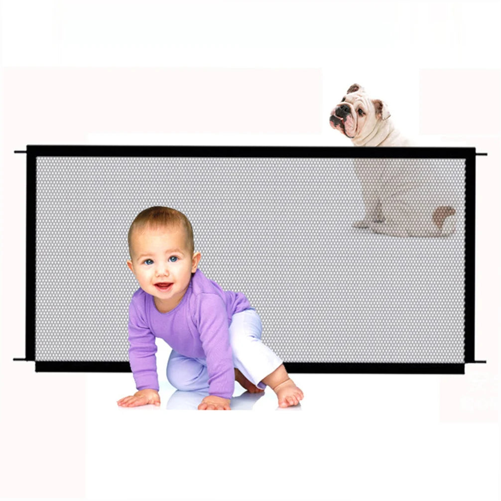 Portable Folding Dog Safety Gate with Pet Safe Mesh Fence