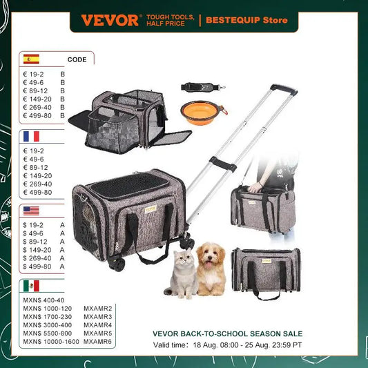 Breathable Pet Cat Carrier with Telescopic Handle