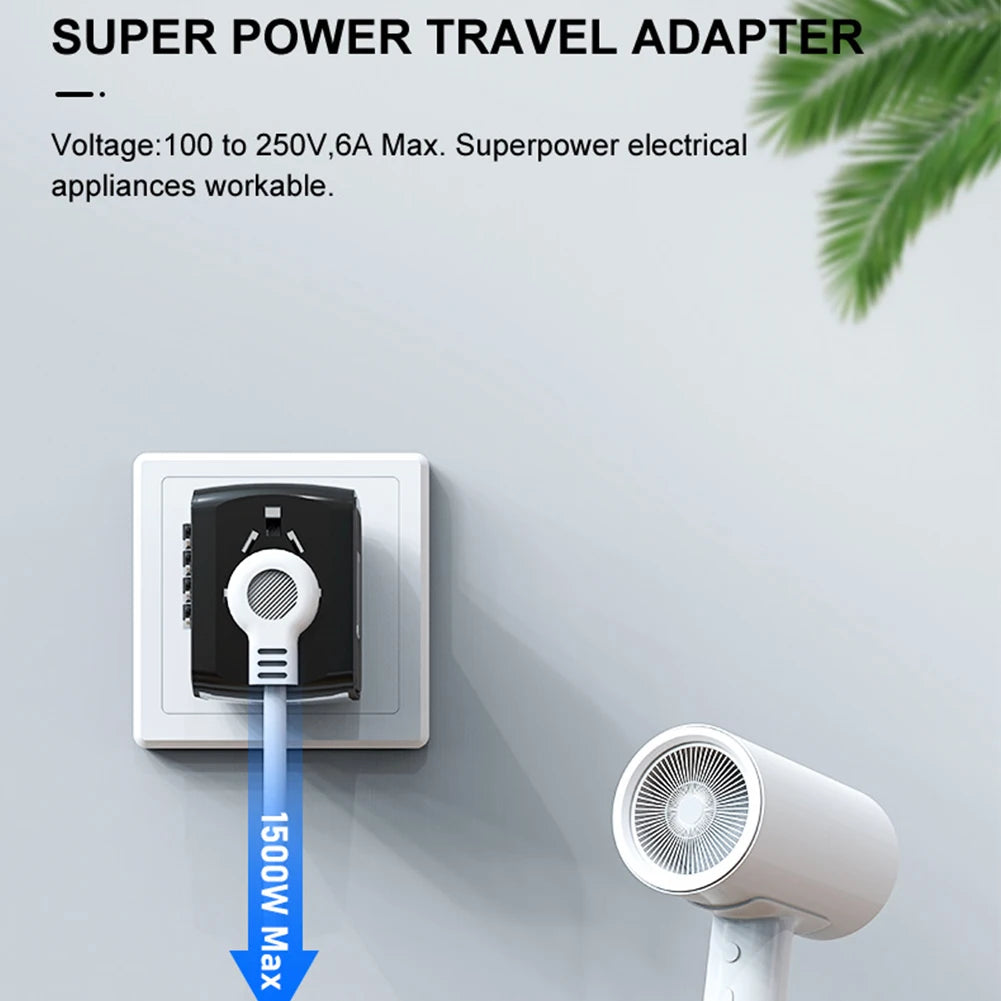 Universal AC Power Charger  Plug Adapter 3 USB 1 Type C Ports