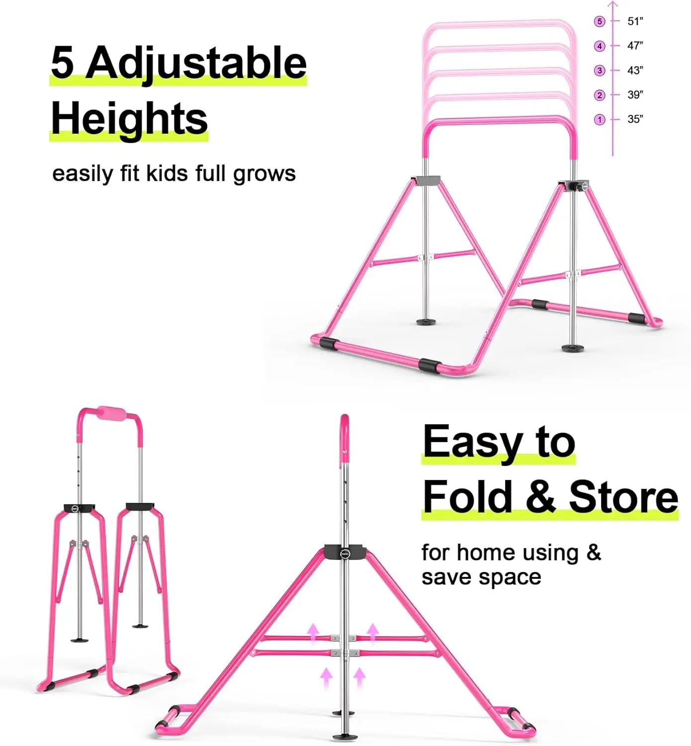 Expandable Gymnastics Bar for Kids