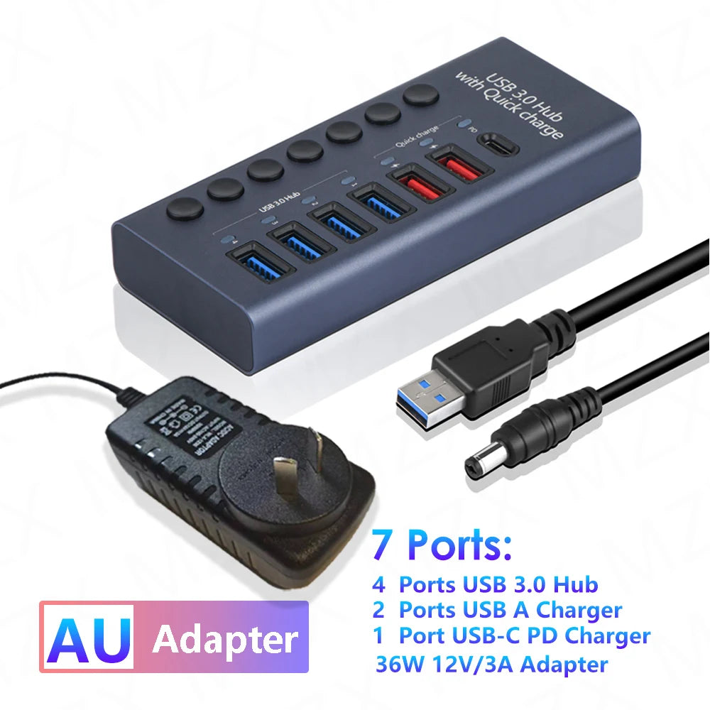 Hub 72W Multi Splitter PD Charger Hub and Power Adapter Switch