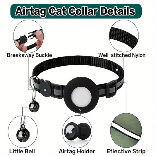 Apple AirTag Reflective Cat Collar with Bell