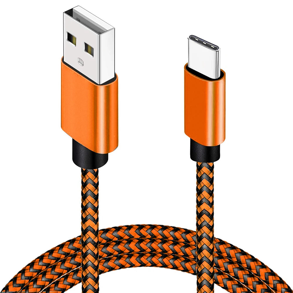 2.4A USB Fast Nylon Braided Wire Charger Cable For Android Mobile Phone