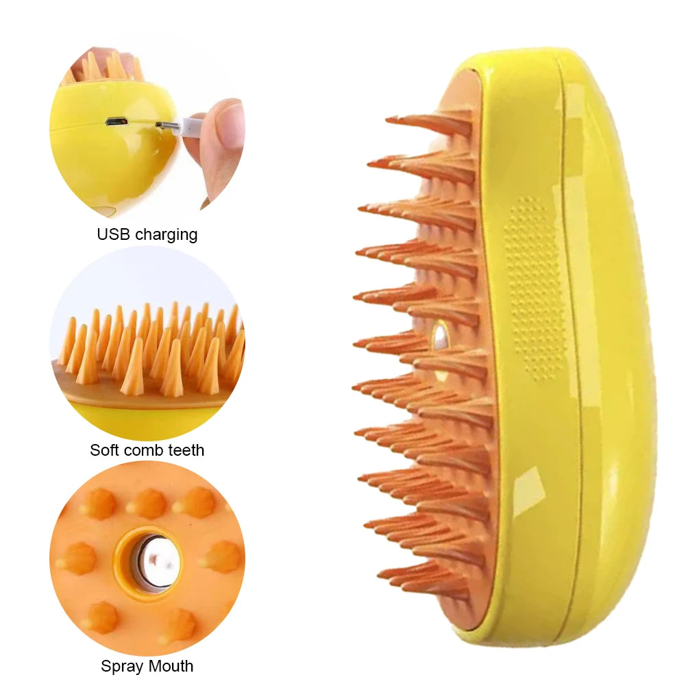 Electric  Pet Hair Removal Steamer Brush with Spray