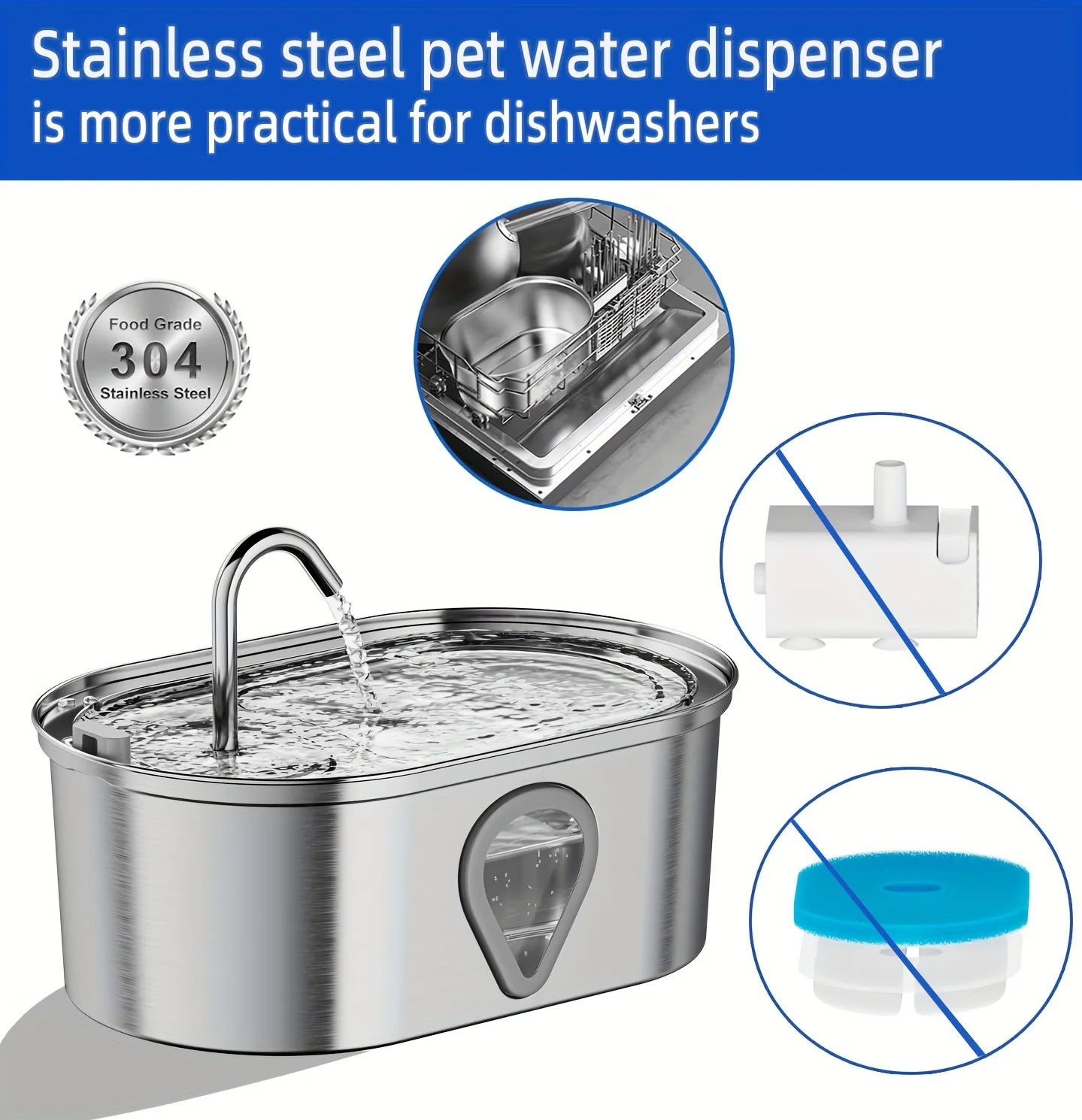 3.5L capacity automatic pet water dispenser with LED Lighting