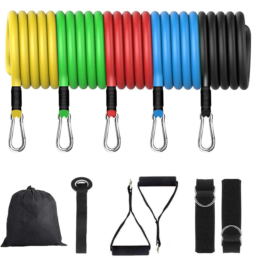 11-piece Latex Resistance Pull Bands for Pilates, Yoga and CrossFit