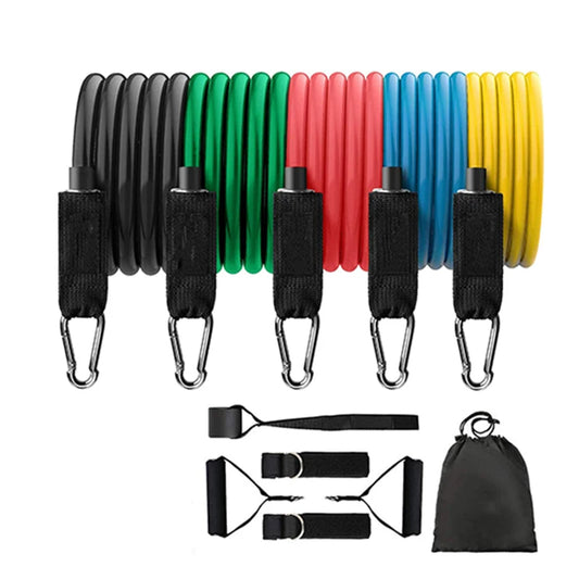 11-piece Latex Resistance Pull Bands for Pilates, Yoga and CrossFit